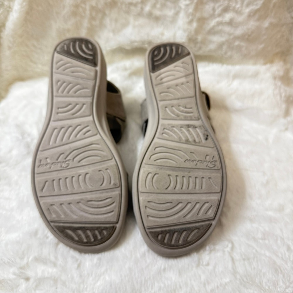 Skechers Arya On The Rise Luxe Foam Sandals Grey Womens Size 7 Comfort Wedge - Picture 7 of 10